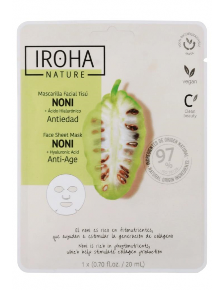IROHA Maschera viso in tessuto contro le rughe Noni