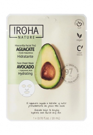 IROHA Maschera viso in tessuto idratante con avocado