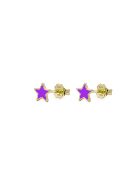 ORECCHINI LOBO STELLA SMALTO COLORATO VIOLA RUE DES MILLE