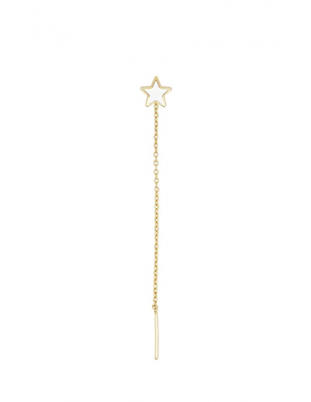 MONO-ORECCHINO CATENELLA STELLA SMALTO BIANCO RUE DES MILLE