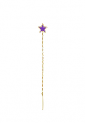 MONO-ORECCHINO CATENELLA STELLA SMALTO VIOLA RUE DES MILLE