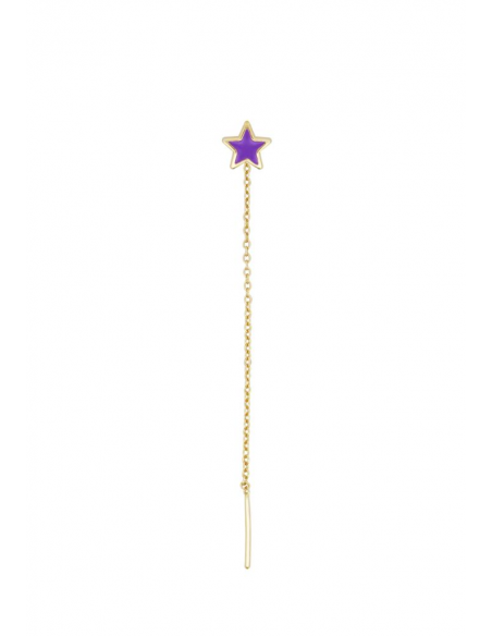 MONO-ORECCHINO CATENELLA STELLA SMALTO VIOLA RUE DES MILLE