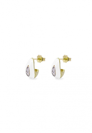 ORECCHINI GOCCIA COLOR BIANCO SMALTO RUE DES MILLE