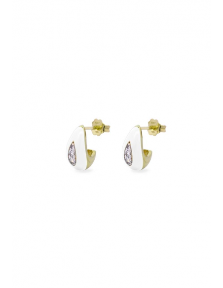 ORECCHINI GOCCIA COLOR BIANCO SMALTO RUE DES MILLE