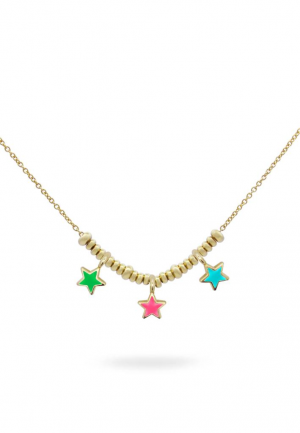 GIROCOLLO MICRO ANELLI TRE STELLE SMALTO COLORATO RUE DES MILLE