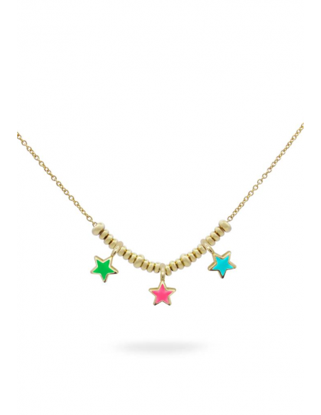 GIROCOLLO MICRO ANELLI TRE STELLE SMALTO COLORATO RUE DES MILLE