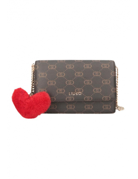 Borsa a tracolla logo con charm Liu Jo