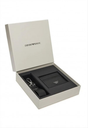 Set porta carte con portachiavi Emporio Armani