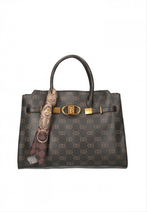 Borsa a mano con logo e foulard Liu Jo