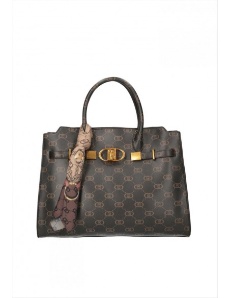 Borsa a mano con logo e foulard Liu Jo