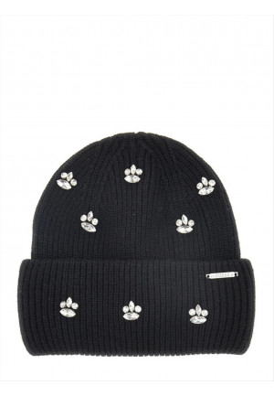 Cappello in maglia con pietre Guess