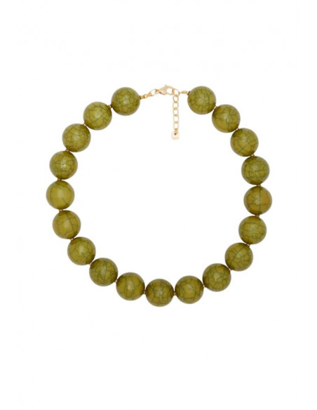 COLLANA PETRA SFERE IN RESINA VERDE NALI'