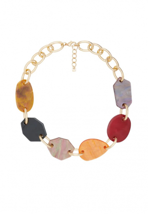 COLLANA GEO GIROCOLLO RESINA ARANCIO ORO NALI'