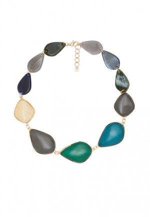 COLLANA GEO GIROCOLLO RESINA ARANCIO ORO NALI'