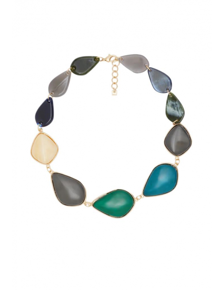 COLLANA GEO GIROCOLLO RESINA ARANCIO ORO NALI'