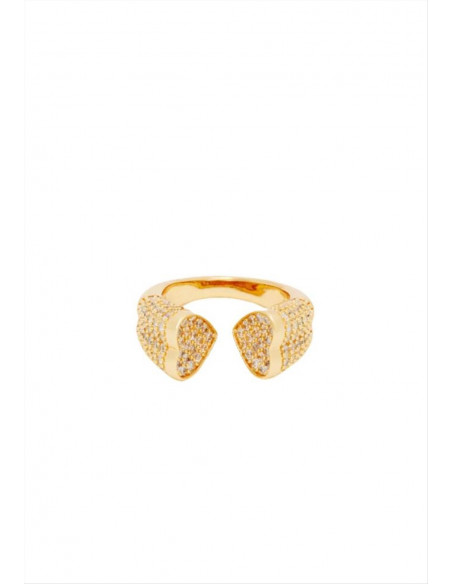 ANELLO CUORI ORO CON ZIRCONI  NALI'