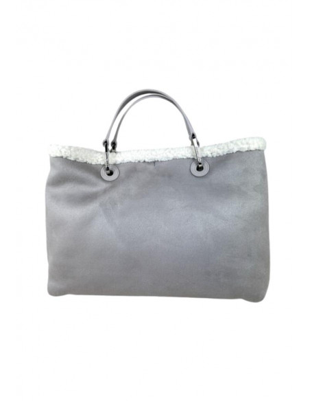 Borsa a mano large in suede Emporio Armani