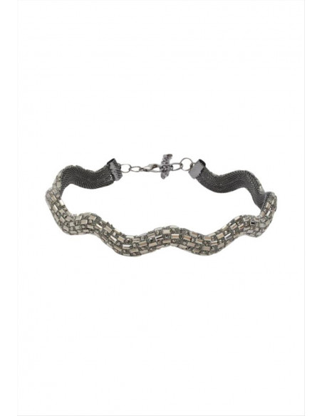 COLLANA WAVY RIGIDA ORO PIETRE NALI'