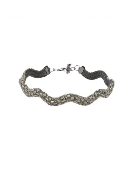 COLLANA WAVY RIGIDA ORO PIETRE NALI'