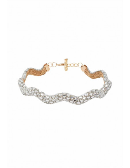 COLLANA WAVY RIGIDA ORO PIETRE NALI'