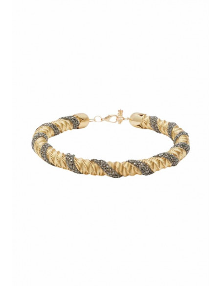 COLLANA WAVY RIGIDA ORO PIETRE NALI'