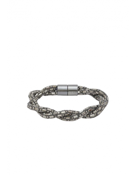 BRACCIALE YLIA INTRECCIATO PIETRE NERO NALI'