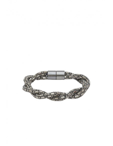 BRACCIALE YLIA INTRECCIATO PIETRE NERO NALI'