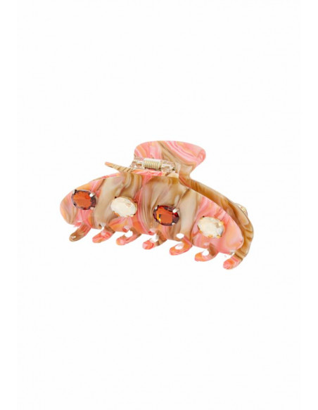 FERMAGLIO CAPELLI MARBLE EFFECT ROSA BEIGE NALI'