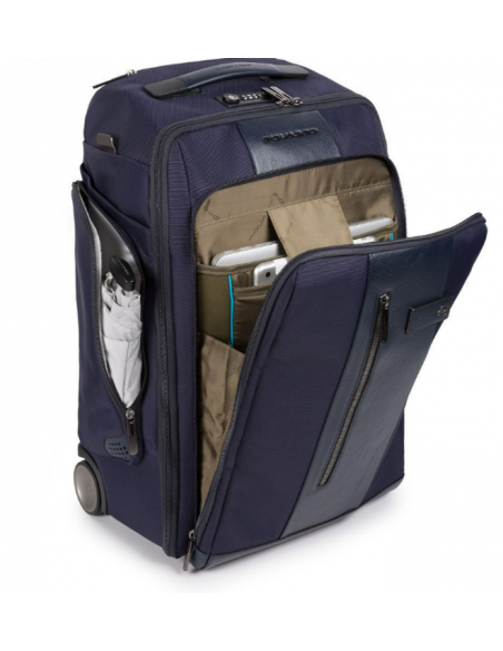 Piquadro - Trolley cabina con portabilità a zaino tessuto sintetico BV