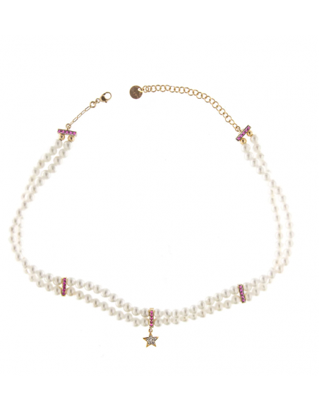 Collana girocollo elastico chocker perle Rue Des Mille GRZ-013M1