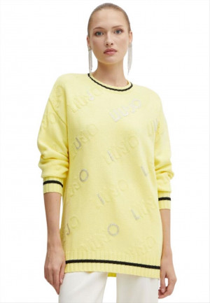 Maglia in misto lana con logo Liu Jo
