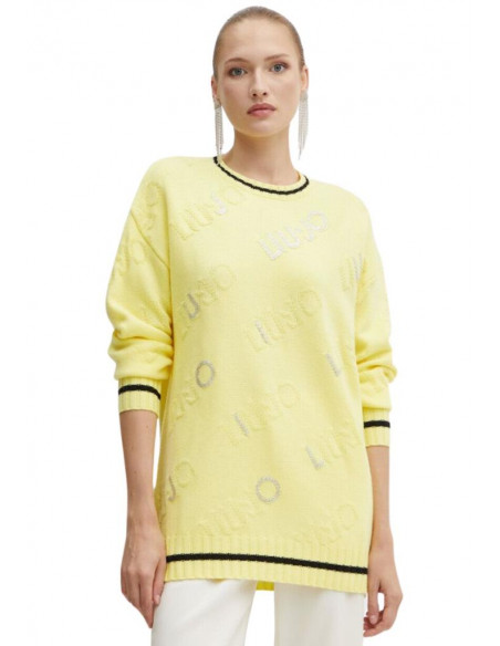 Maglia in misto lana con logo Liu Jo
