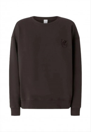 Felpa a girocollo con logo Pinko