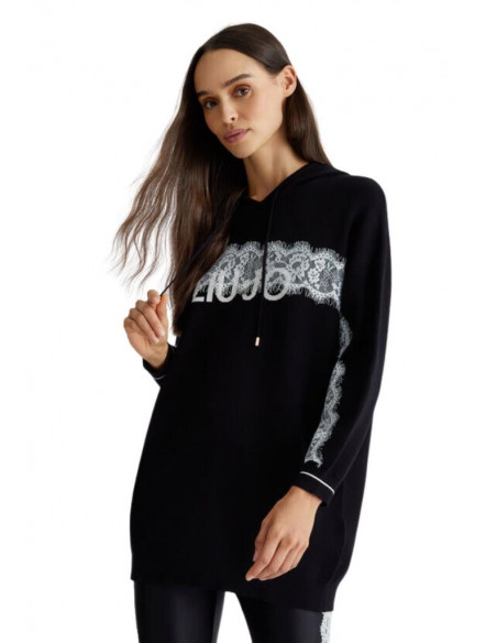 Maglia con cappuccio e logo Liu Jo