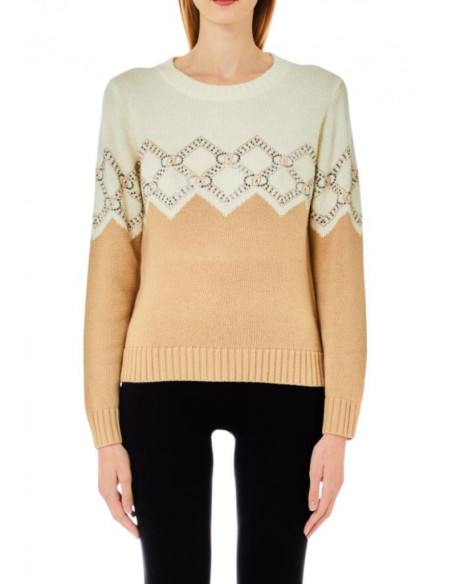 Maglia in misto lana con strass Liu Jo