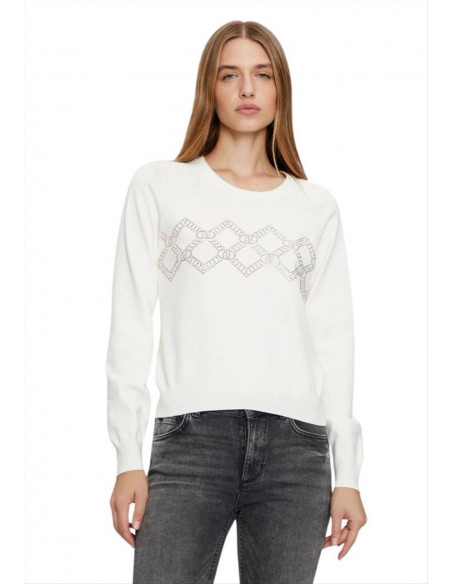 Maglia con logo e strass Liu Jo