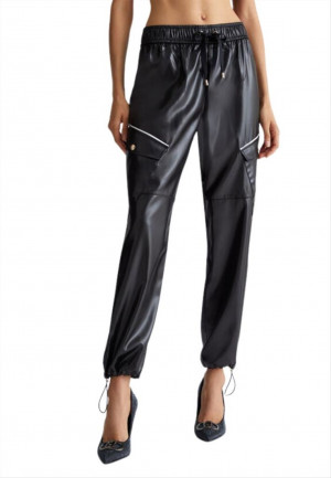 Pantaloni jogging in tessuto spalmato Liu Jo